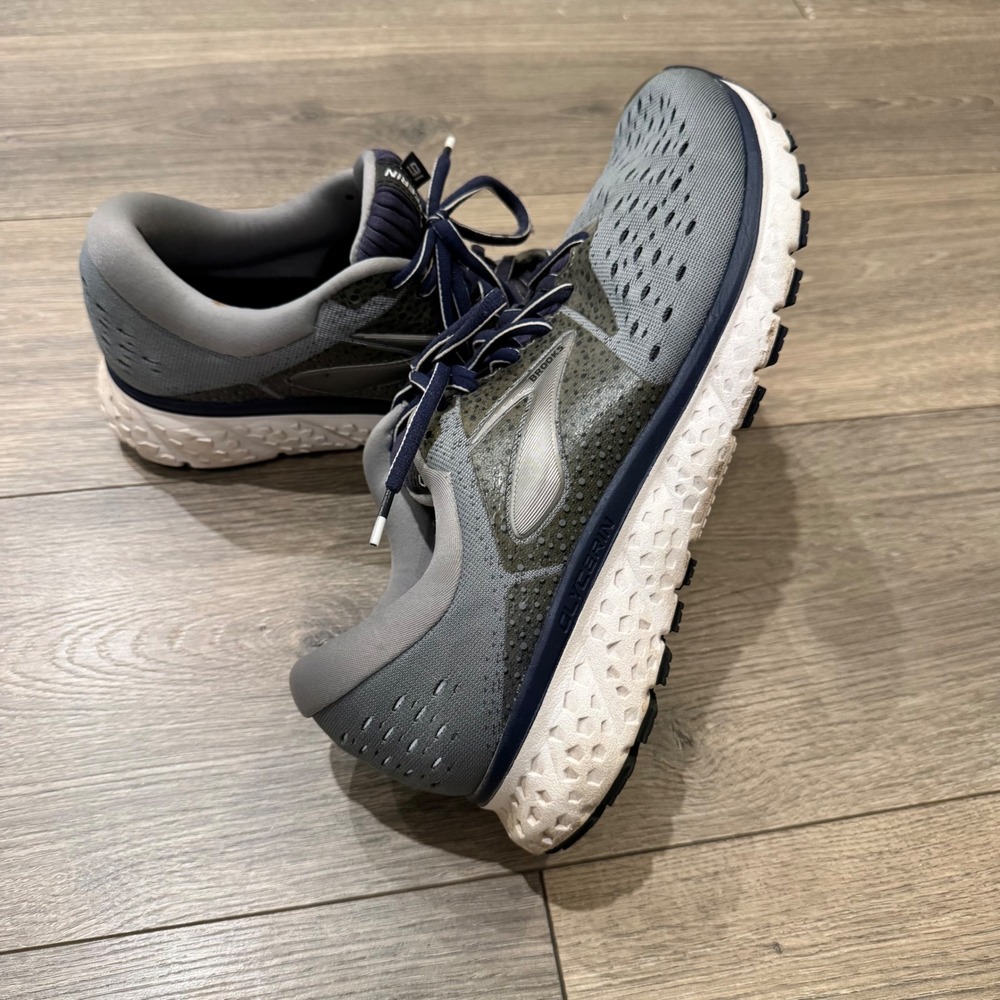 Brooks Glycerin 16 Mens Running Shoes Grey Navy Wide 2E Size 9.5 EE - Picture 3 of 9